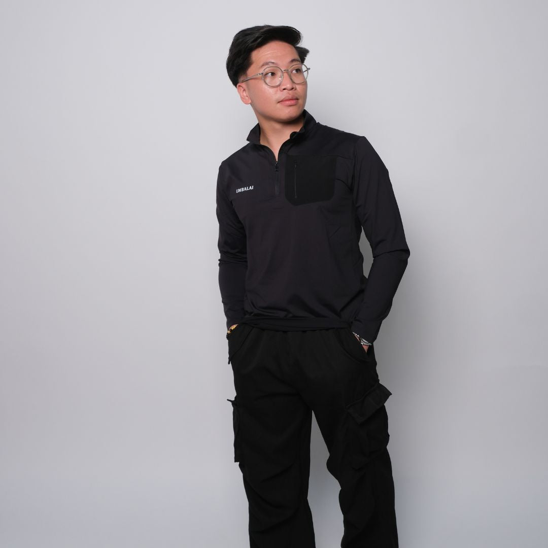 Umbalai "Endeavor" Quarter-Zip – Stealth Black