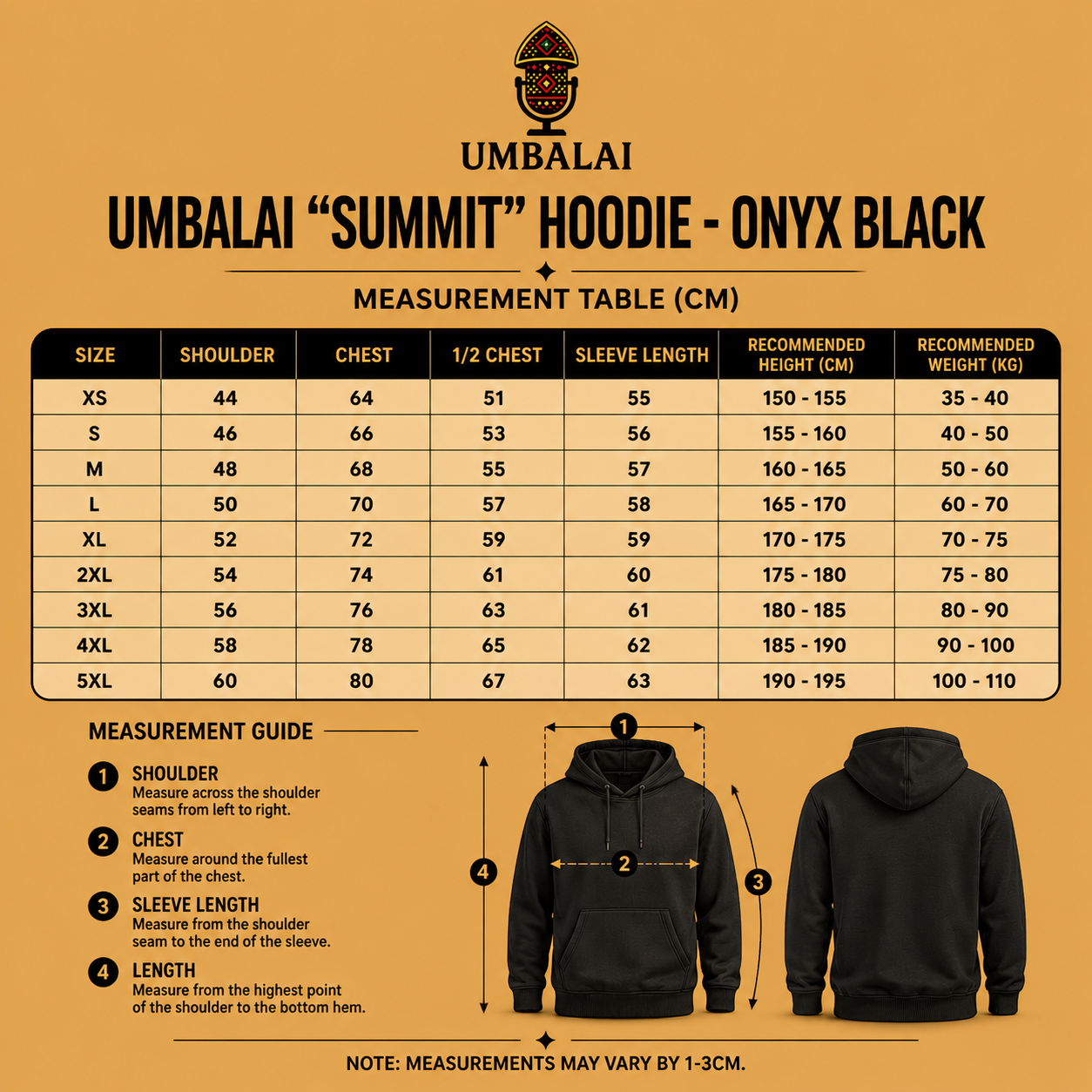 Umbalai "Summit" Hoodie - Onyx Black